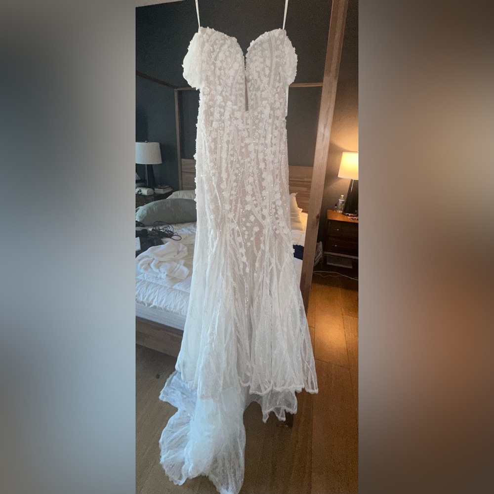 Dany Tabet Ivory/Lt Nude Elegant Wedding Gown